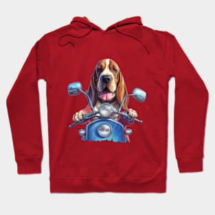 Dog biker funny dog driver cool basset hound biker gift ideas Hoodie